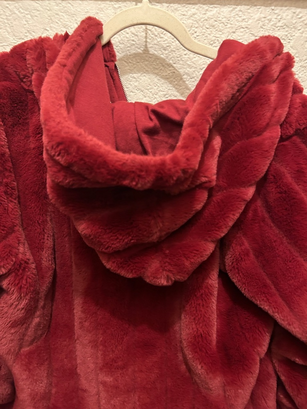 Soft Surroundings Plush Zip-Up Hoodie in Deep Red - Picture 7 of 7